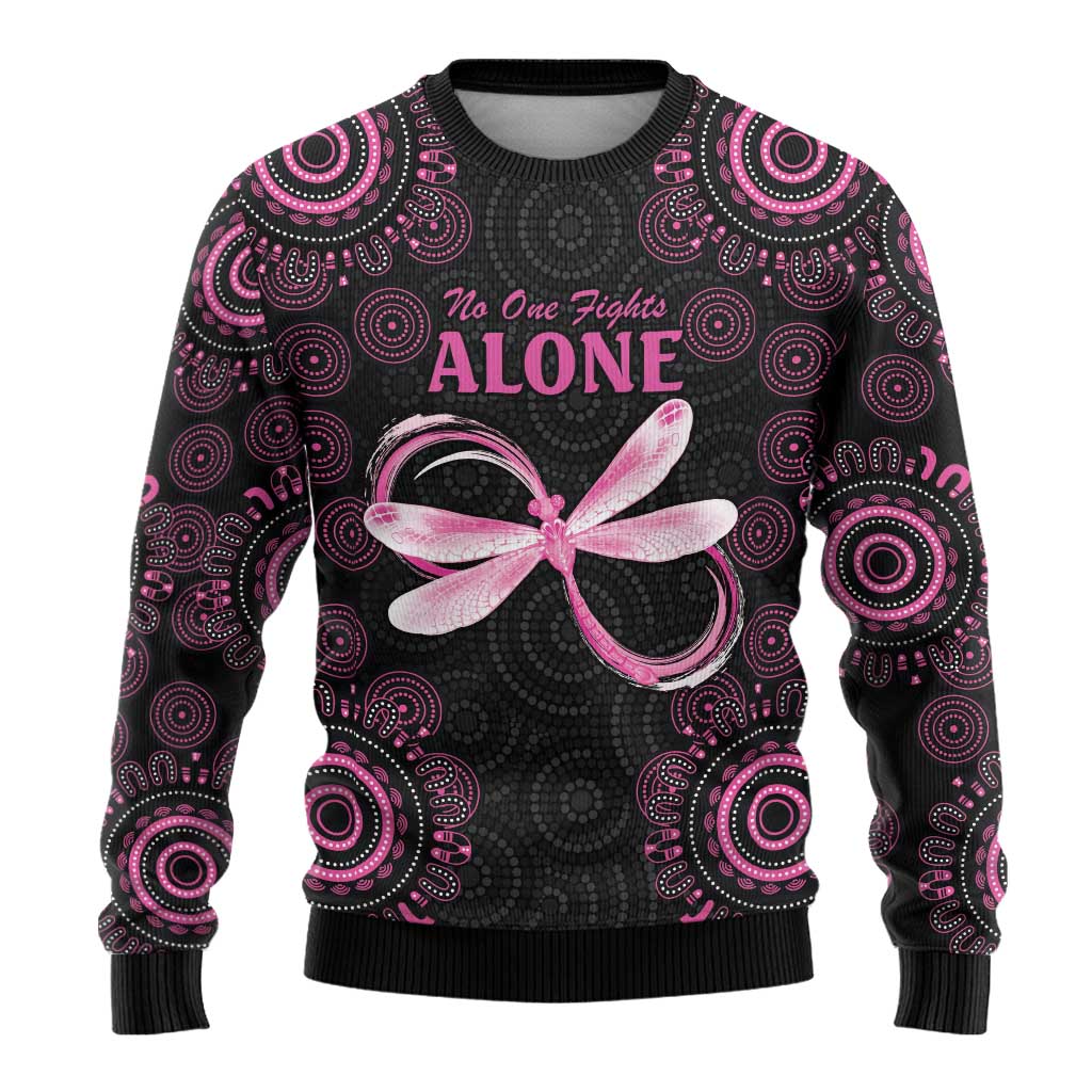 Personalized Pink Dragonfly Aboriginal of Hope Ugly Christmas Sweater Australia’s Breast Cancer Awareness - Aussie Hoodie