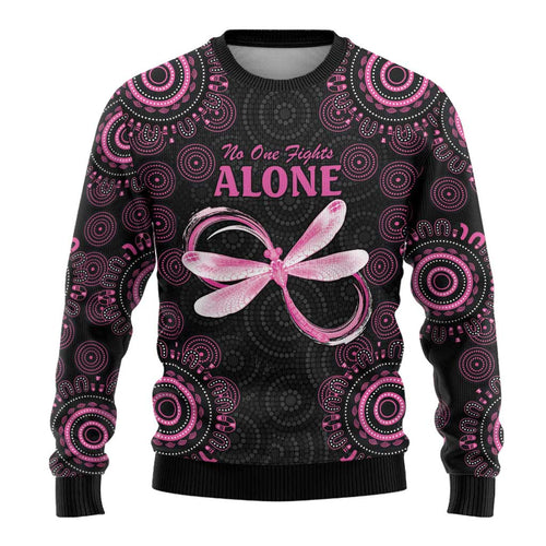 Personalized Pink Dragonfly Aboriginal of Hope Ugly Christmas Sweater Australia’s Breast Cancer Awareness - Aussie Hoodie