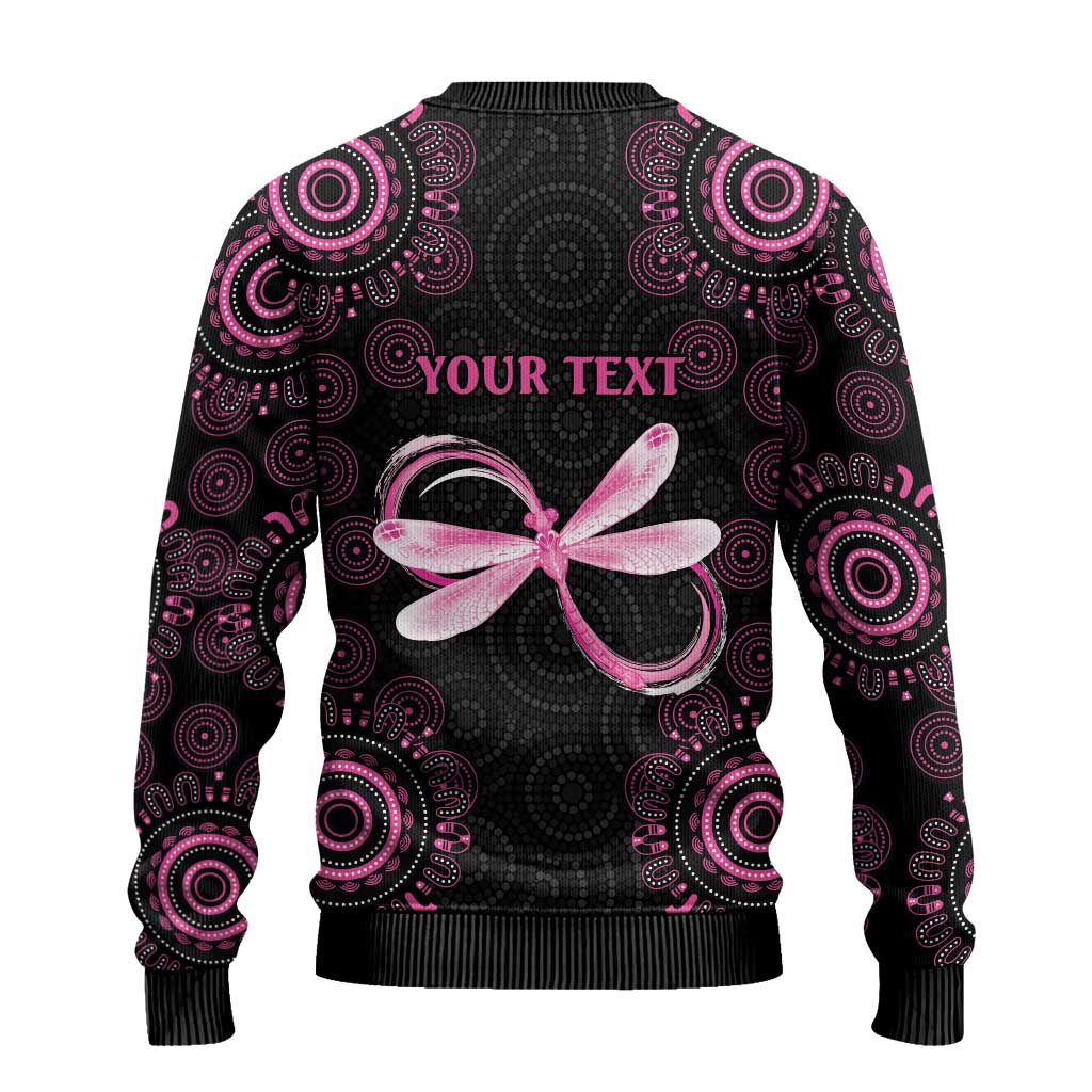 Personalized Pink Dragonfly Aboriginal of Hope Ugly Christmas Sweater Australia’s Breast Cancer Awareness - Aussie Hoodie