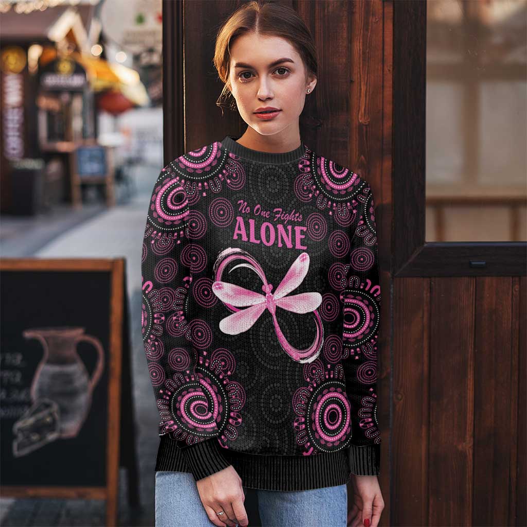 Personalized Pink Dragonfly Aboriginal of Hope Ugly Christmas Sweater Australia’s Breast Cancer Awareness - Aussie Hoodie