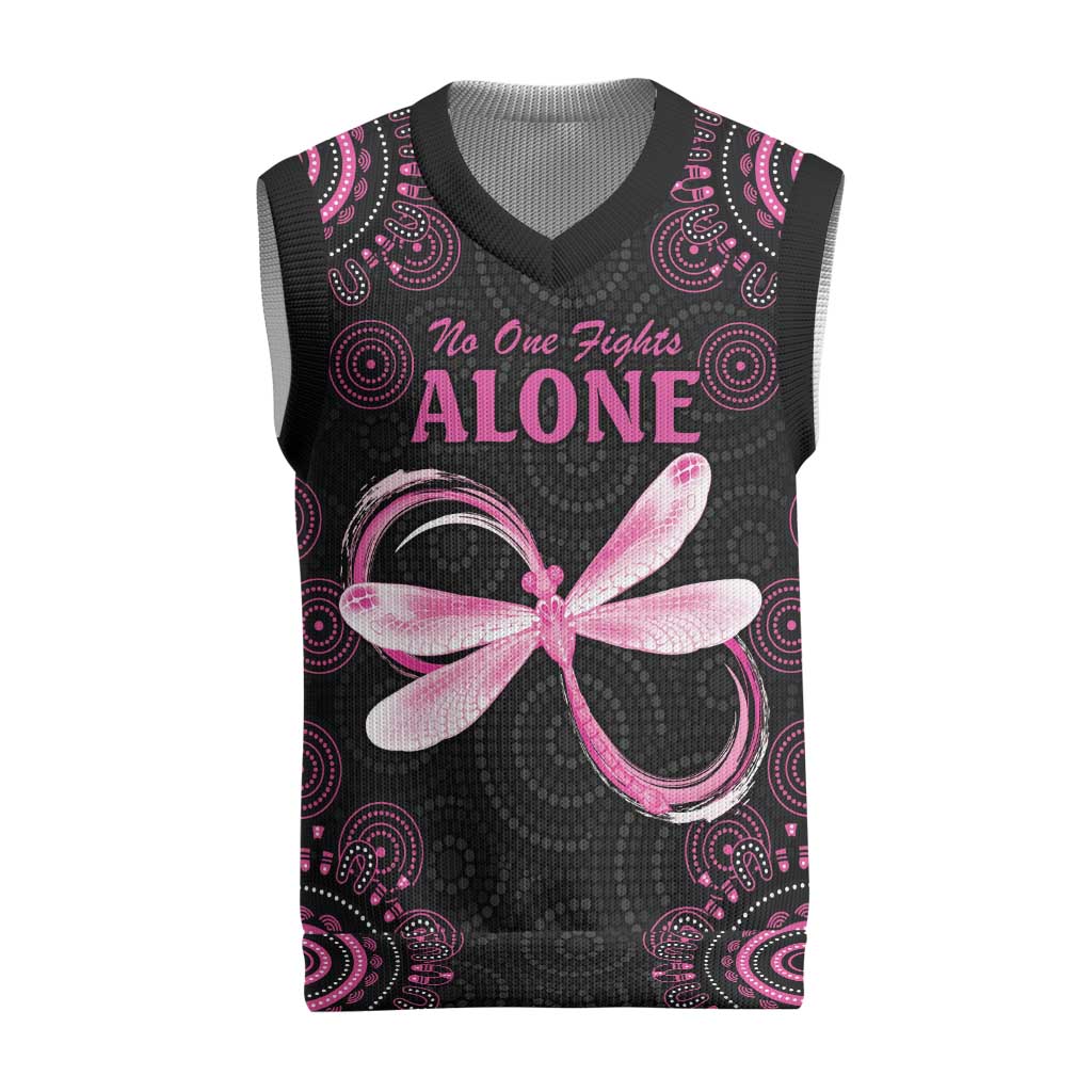 Personalized Pink Dragonfly Aboriginal of Hope Christmas Knitted V-Neck Vest Australia’s Breast Cancer Awareness - Aussie Hoodie