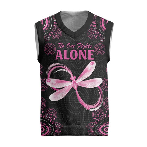 Personalized Pink Dragonfly Aboriginal of Hope Christmas Knitted V-Neck Vest Australia’s Breast Cancer Awareness - Aussie Hoodie