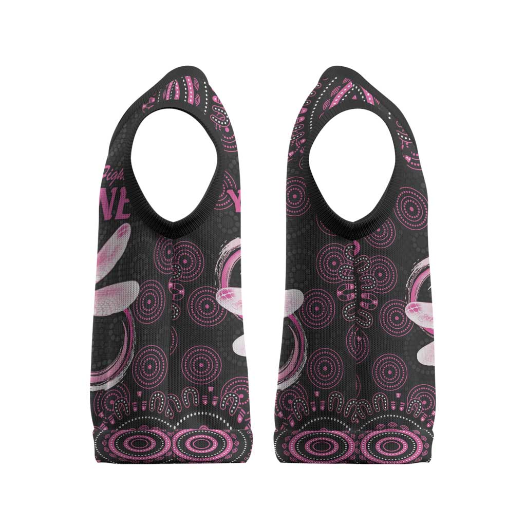 Personalized Pink Dragonfly Aboriginal of Hope Christmas Knitted V-Neck Vest Australia’s Breast Cancer Awareness - Aussie Hoodie