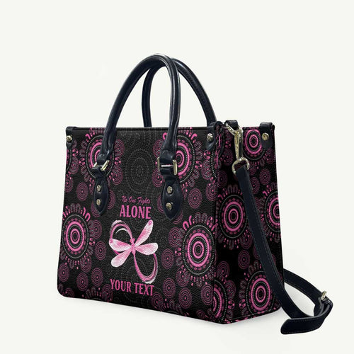 Personalized Pink Dragonfly Aboriginal of Hope Leather Bag Australia’s Breast Cancer Awareness - Aussie Hoodie