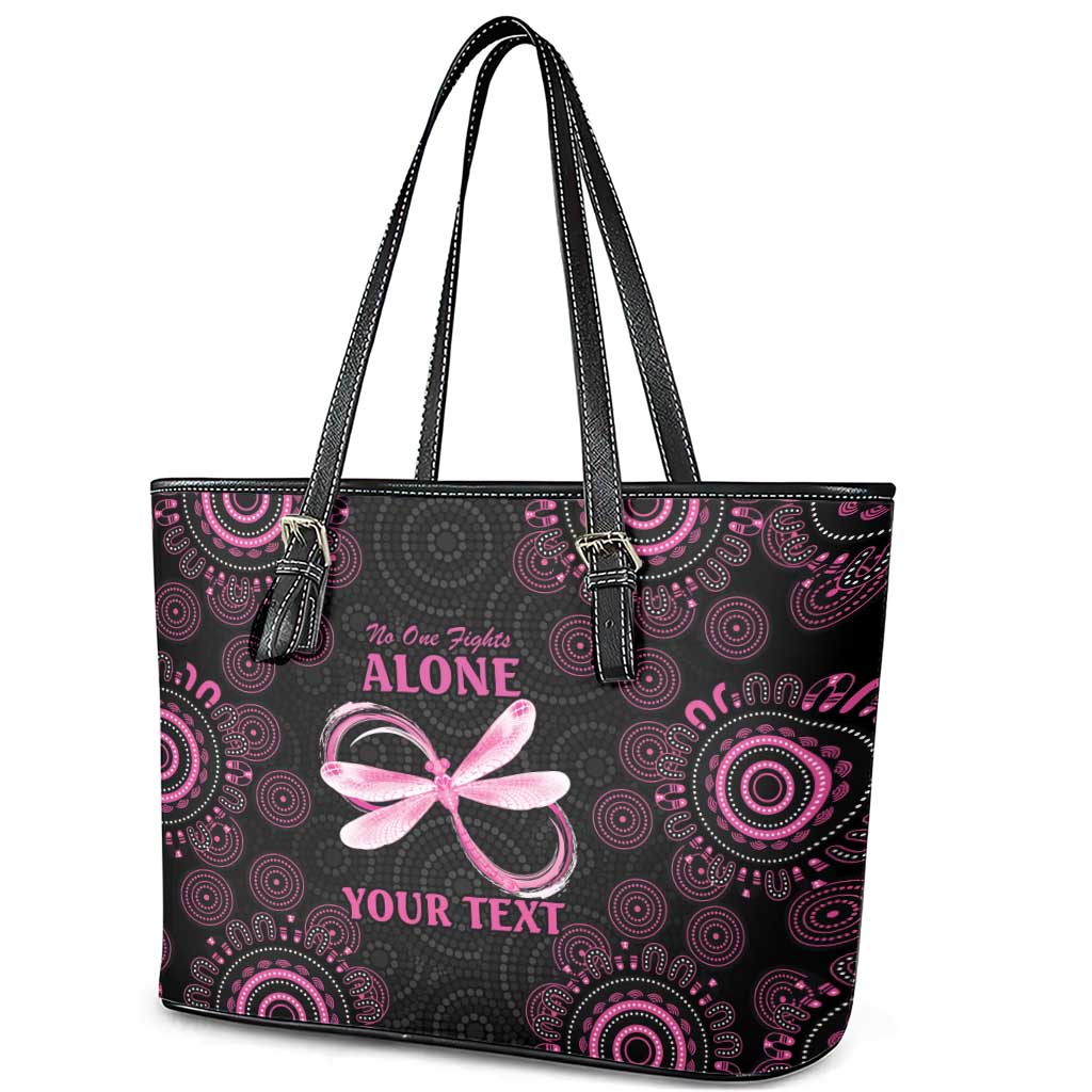 Personalized Pink Dragonfly Aboriginal of Hope Leather Tote Bag Australia’s Breast Cancer Awareness - Aussie Hoodie
