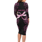 Personalized Pink Dragonfly Aboriginal of Hope Long Sleeve Bodycon Dress Australia’s Breast Cancer Awareness - Aussie Hoodie