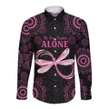 Personalized Pink Dragonfly Aboriginal of Hope Long Sleeve Button Shirt Australia’s Breast Cancer Awareness - Aussie Hoodie