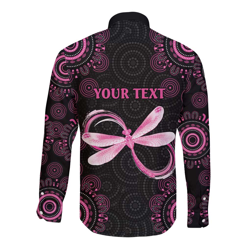 Personalized Pink Dragonfly Aboriginal of Hope Long Sleeve Button Shirt Australia’s Breast Cancer Awareness - Aussie Hoodie