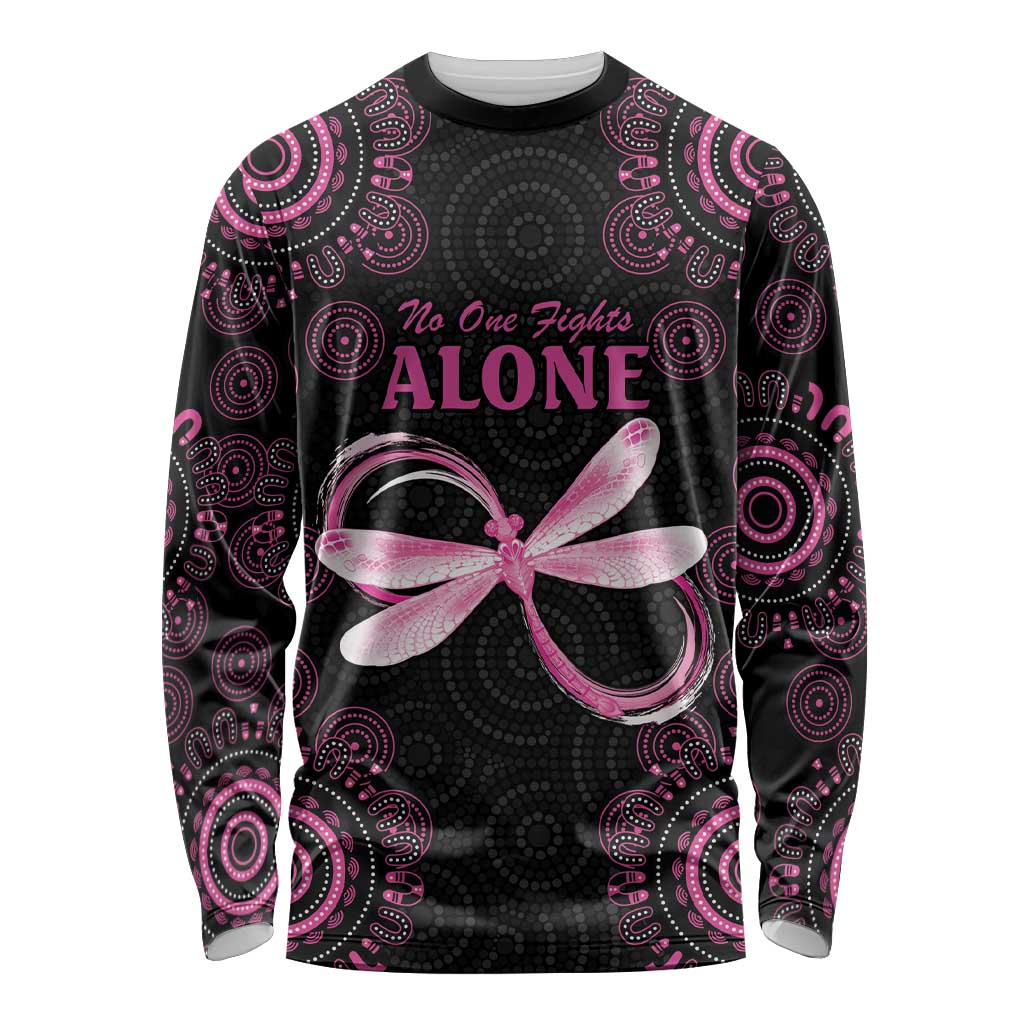 Personalized Pink Dragonfly Aboriginal of Hope Long Sleeve Shirt Australia’s Breast Cancer Awareness - Aussie Hoodie
