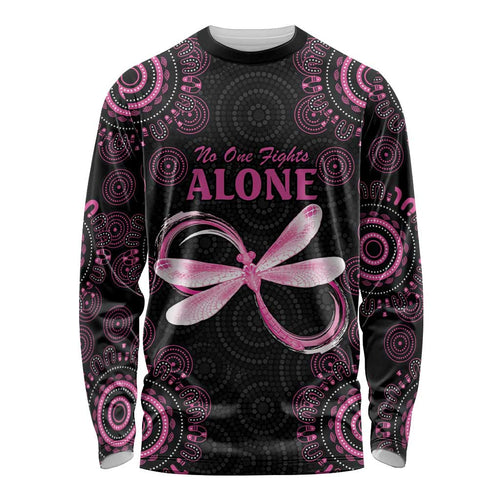 Personalized Pink Dragonfly Aboriginal of Hope Long Sleeve Shirt Australia’s Breast Cancer Awareness - Aussie Hoodie