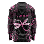 Personalized Pink Dragonfly Aboriginal of Hope Long Sleeve Shirt Australia’s Breast Cancer Awareness - Aussie Hoodie