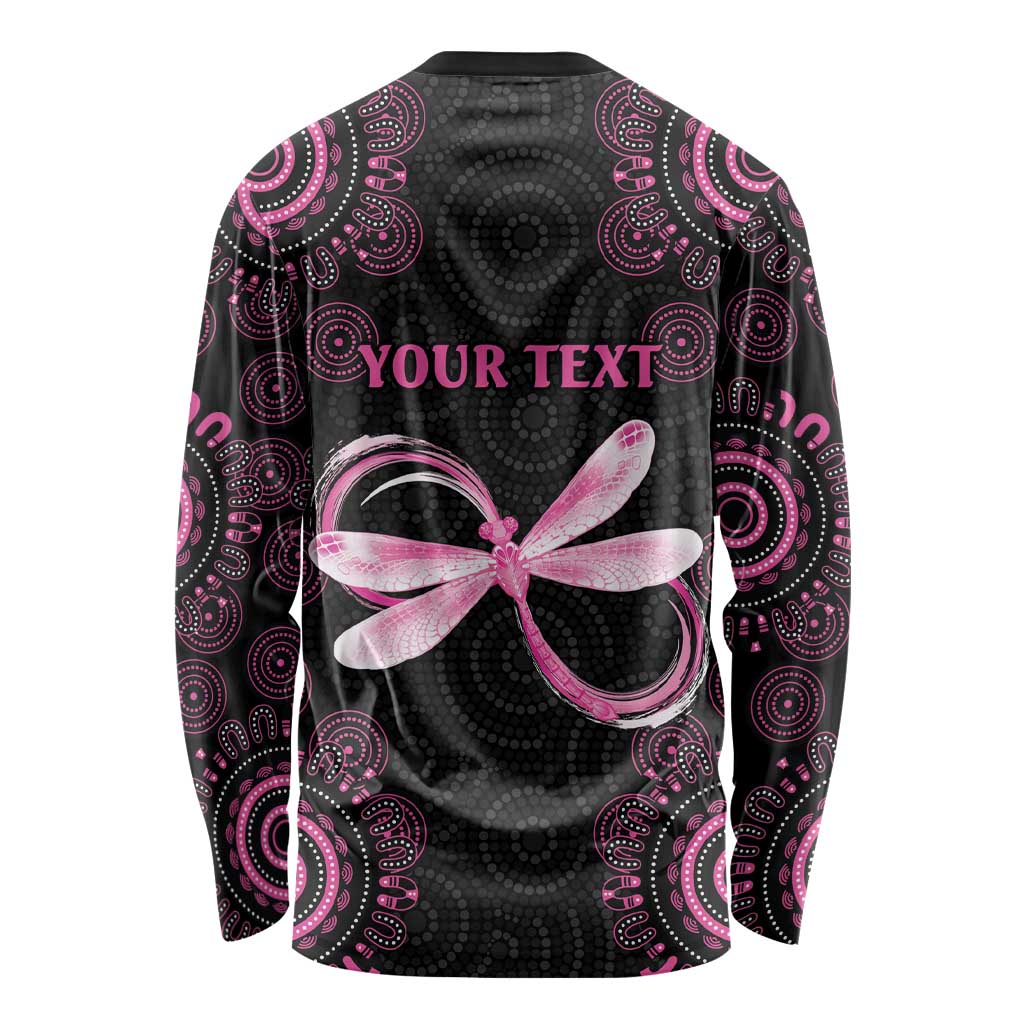 Personalized Pink Dragonfly Aboriginal of Hope Long Sleeve Shirt Australia’s Breast Cancer Awareness - Aussie Hoodie