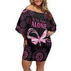 Personalized Pink Dragonfly Aboriginal of Hope Off Shoulder Short Dress Australia’s Breast Cancer Awareness - Aussie Hoodie
