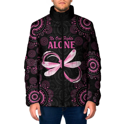 Personalized Pink Dragonfly Aboriginal of Hope Padded Jacket Australia’s Breast Cancer Awareness - Aussie Hoodie