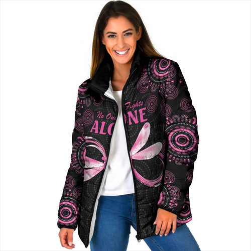 Personalized Pink Dragonfly Aboriginal of Hope Padded Jacket Australia’s Breast Cancer Awareness - Aussie Hoodie