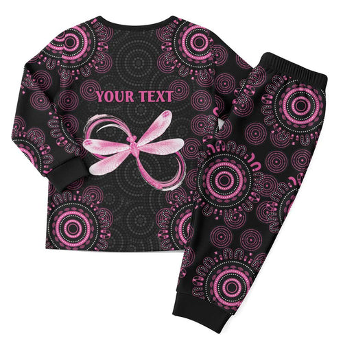 Personalized Pink Dragonfly Aboriginal of Hope Christmas Pajama Set Australia’s Breast Cancer Awareness - Aussie Hoodie