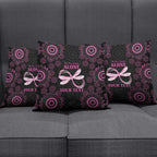 Personalized Pink Dragonfly Aboriginal of Hope Pillow Cover Australia’s Breast Cancer Awareness - Aussie Hoodie