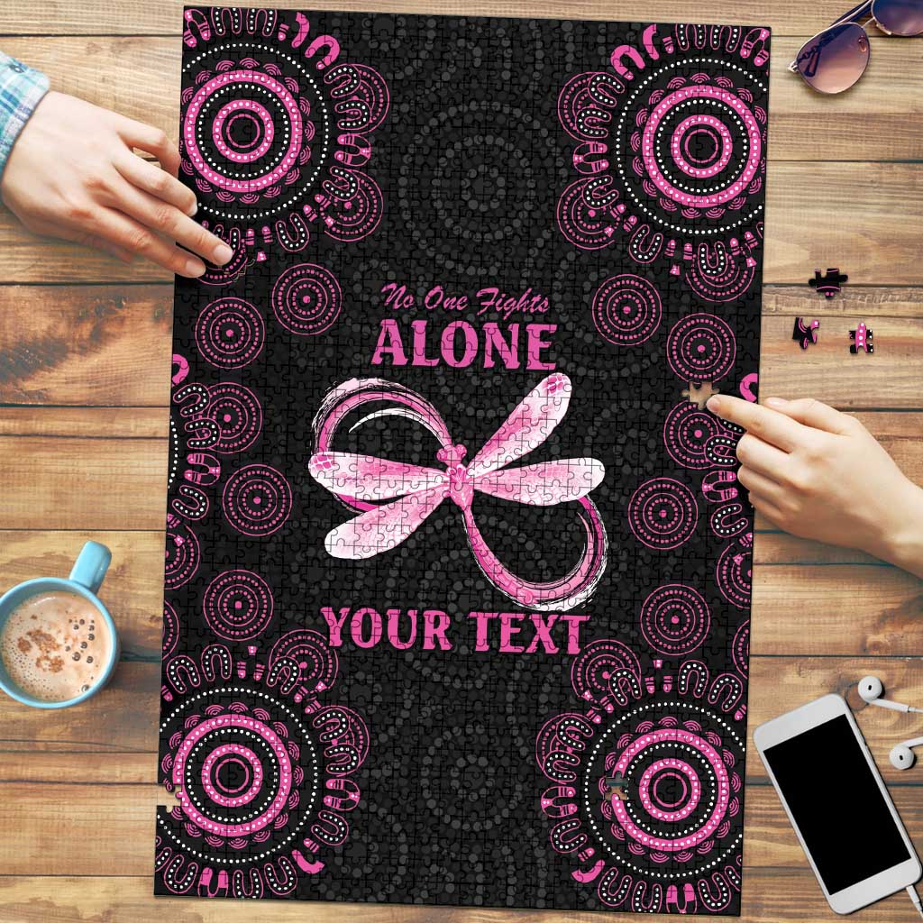 Personalized Pink Dragonfly Aboriginal of Hope Puzzle Australia’s Breast Cancer Awareness - Aussie Hoodie