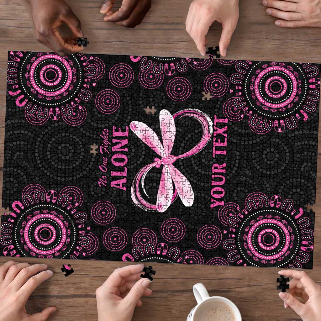 Personalized Pink Dragonfly Aboriginal of Hope Puzzle Australia’s Breast Cancer Awareness - Aussie Hoodie