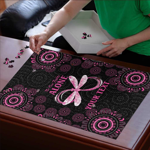 Personalized Pink Dragonfly Aboriginal of Hope Puzzle Australia’s Breast Cancer Awareness - Aussie Hoodie