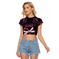 Personalized Pink Dragonfly Aboriginal of Hope Raglan Cropped T Shirt Australia’s Breast Cancer Awareness - Aussie Hoodie