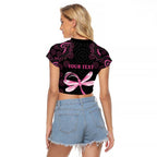 Personalized Pink Dragonfly Aboriginal of Hope Raglan Cropped T Shirt Australia’s Breast Cancer Awareness - Aussie Hoodie