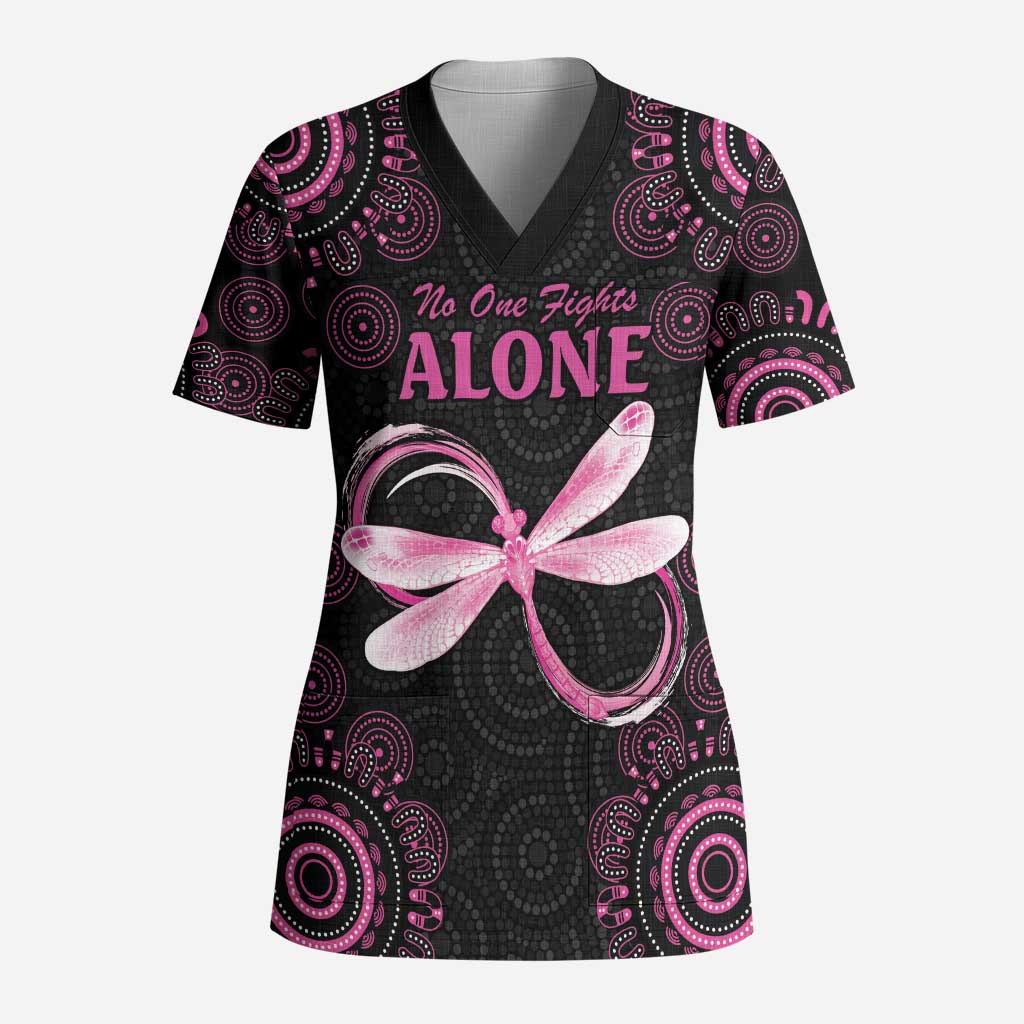 Personalized Pink Dragonfly Aboriginal of Hope Scrub Top Australia’s Breast Cancer Awareness - Aussie Hoodie