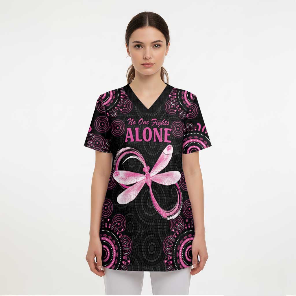 Personalized Pink Dragonfly Aboriginal of Hope Scrub Top Australia’s Breast Cancer Awareness - Aussie Hoodie