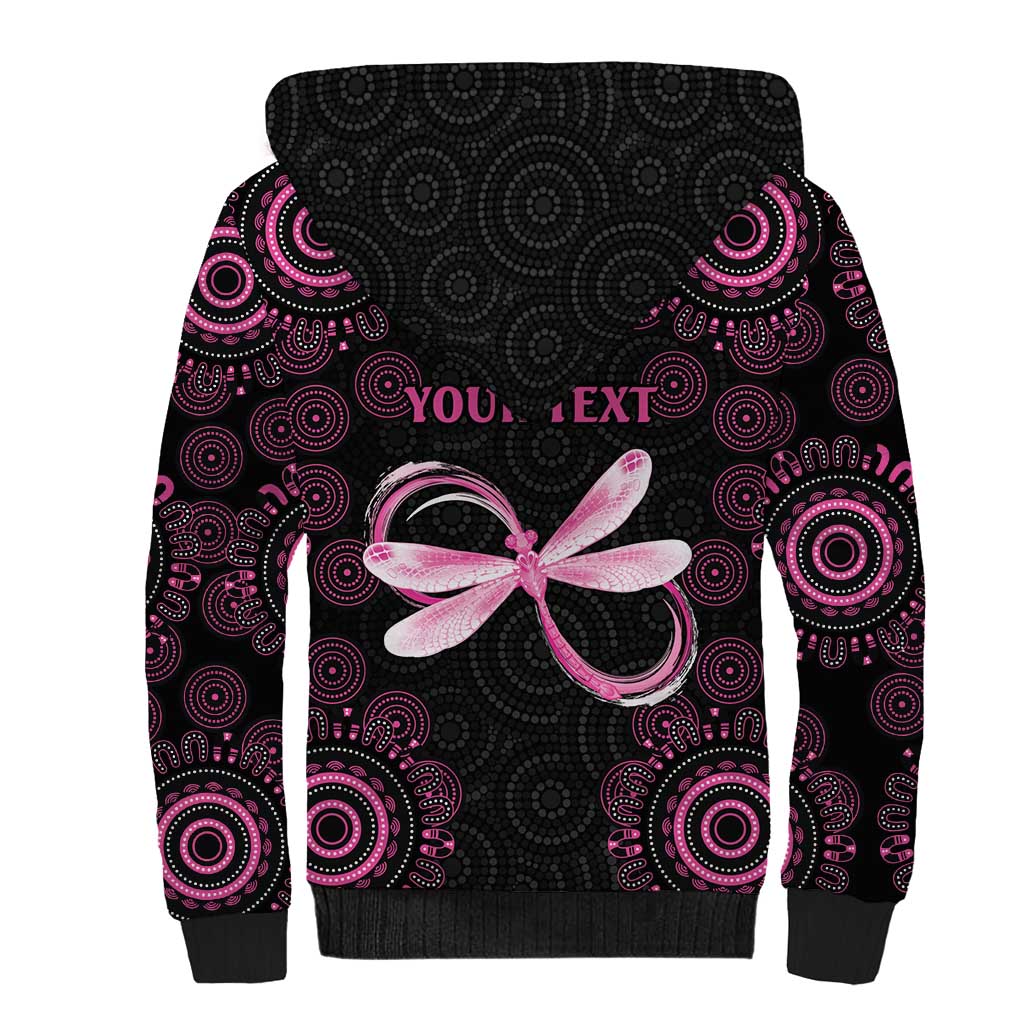 Personalized Pink Dragonfly Aboriginal of Hope Sherpa Hoodie Australia’s Breast Cancer Awareness - Aussie Hoodie