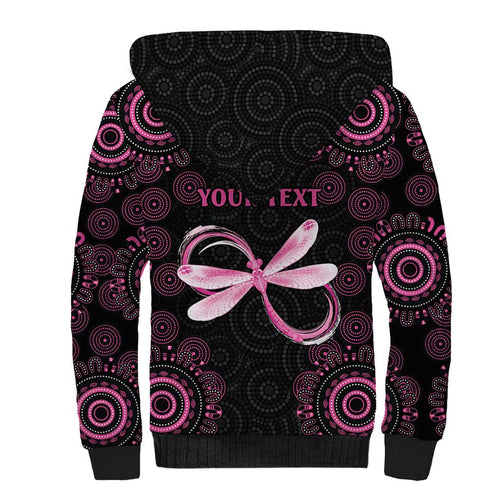 Personalized Pink Dragonfly Aboriginal of Hope Sherpa Hoodie Australia’s Breast Cancer Awareness - Aussie Hoodie