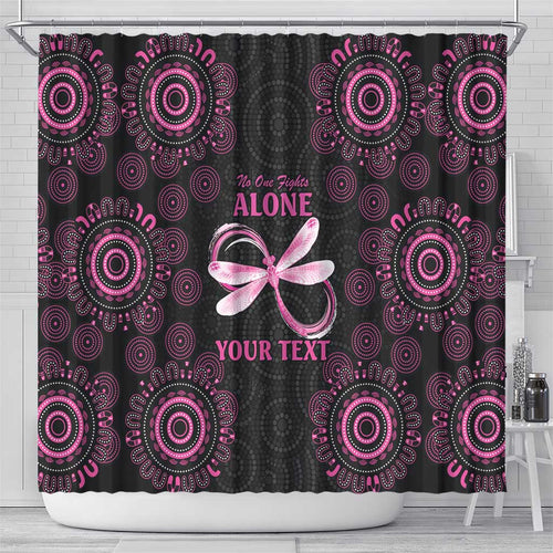 Personalized Pink Dragonfly Aboriginal of Hope Shower Curtain Australia’s Breast Cancer Awareness - Aussie Hoodie