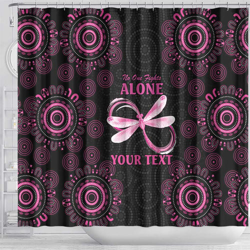 Personalized Pink Dragonfly Aboriginal of Hope Shower Curtain Australia’s Breast Cancer Awareness - Aussie Hoodie