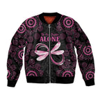 Personalized Pink Dragonfly Aboriginal of Hope Sleeve Zip Bomber Jacket Australia’s Breast Cancer Awareness - Aussie Hoodie