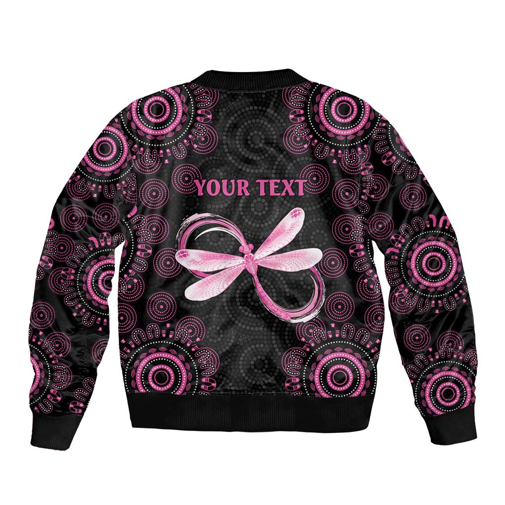 Personalized Pink Dragonfly Aboriginal of Hope Sleeve Zip Bomber Jacket Australia’s Breast Cancer Awareness - Aussie Hoodie