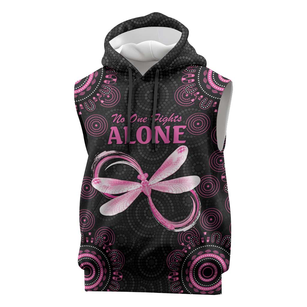 Personalized Pink Dragonfly Aboriginal of Hope Sleeveless Hoodie Australia’s Breast Cancer Awareness - Aussie Hoodie