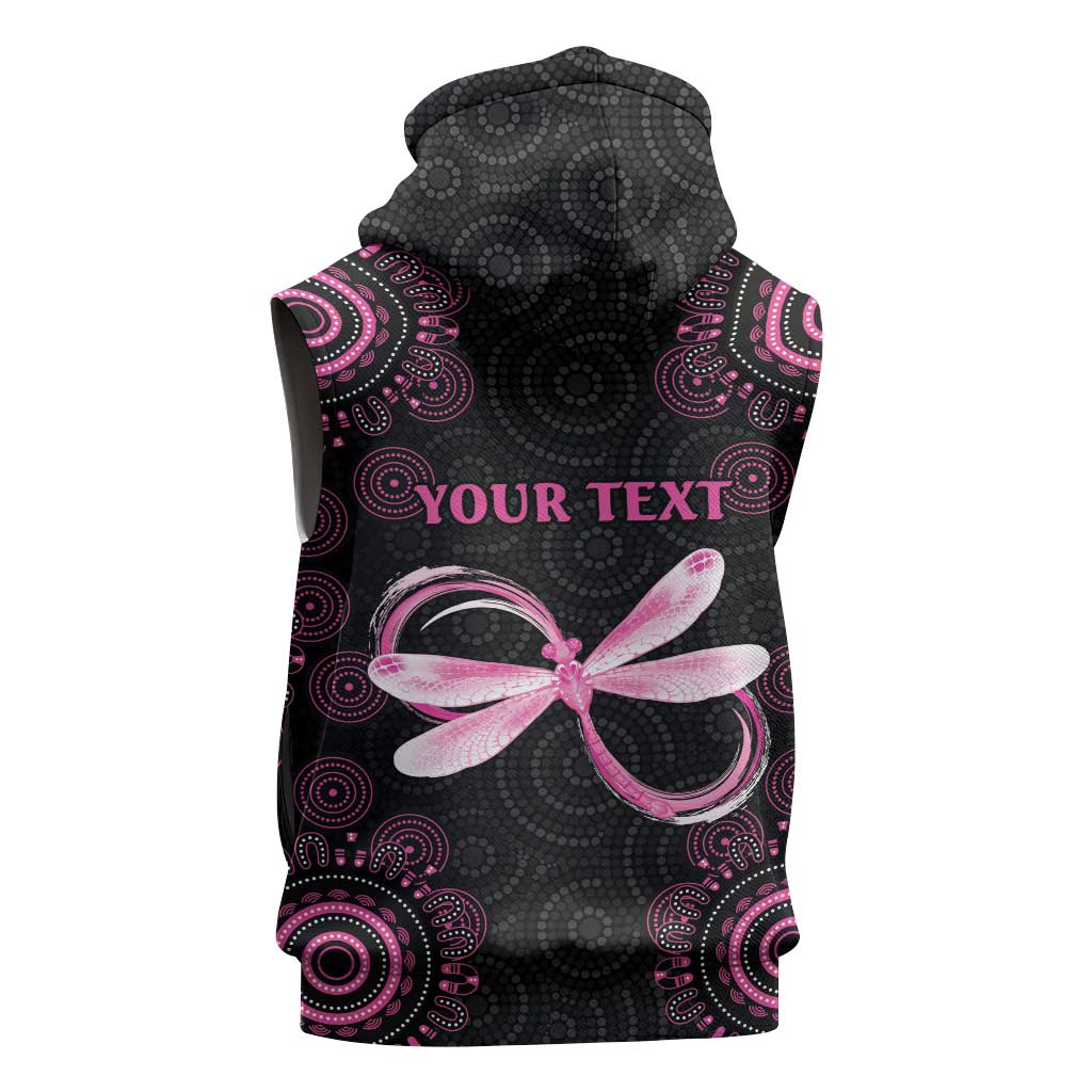 Personalized Pink Dragonfly Aboriginal of Hope Sleeveless Hoodie Australia’s Breast Cancer Awareness - Aussie Hoodie