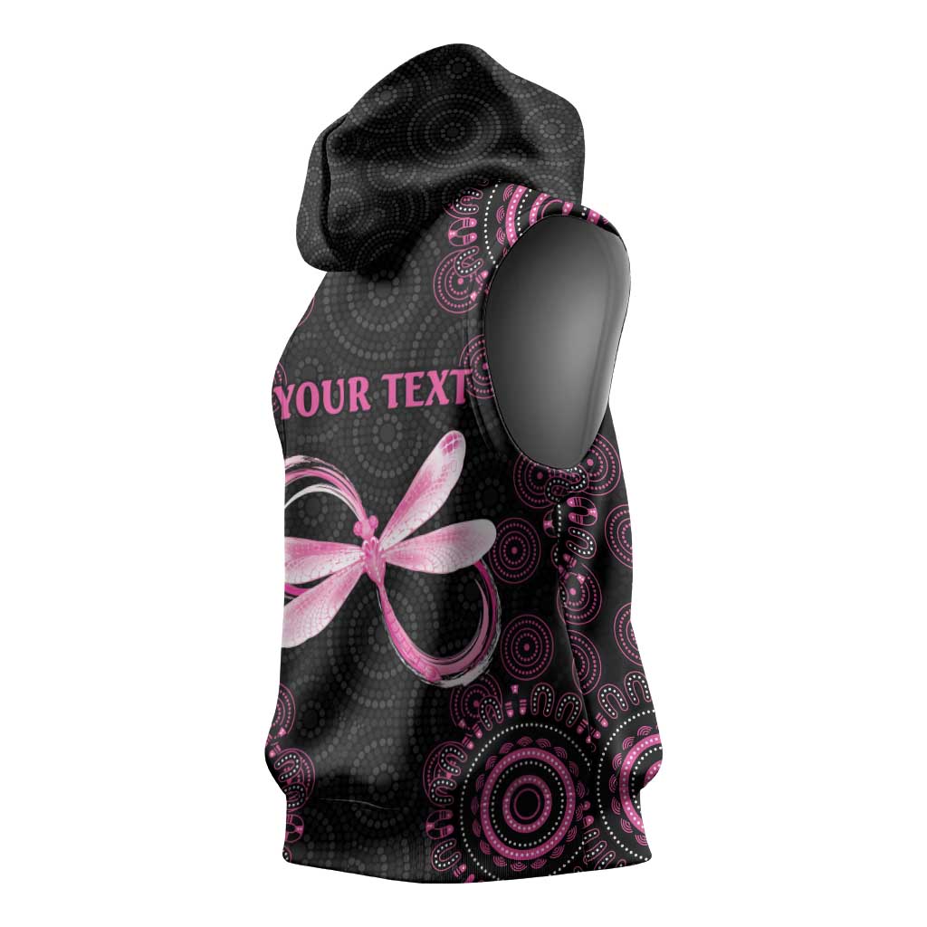 Personalized Pink Dragonfly Aboriginal of Hope Sleeveless Hoodie Australia’s Breast Cancer Awareness - Aussie Hoodie