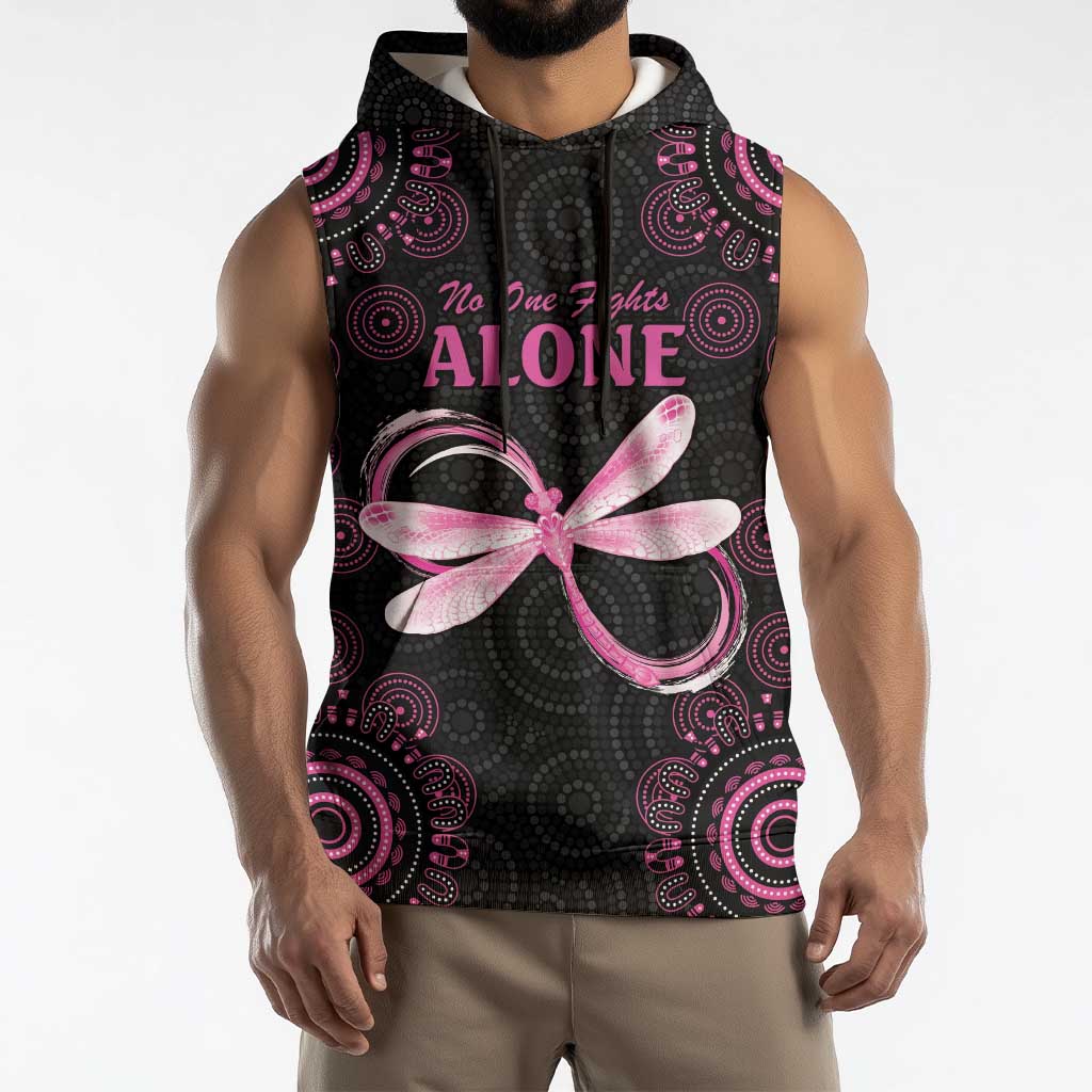 Personalized Pink Dragonfly Aboriginal of Hope Sleeveless Hoodie Australia’s Breast Cancer Awareness - Aussie Hoodie