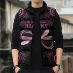 Personalized Pink Dragonfly Aboriginal of Hope Sleeveless Puffer Jacket Australia’s Breast Cancer Awareness - Aussie Hoodie