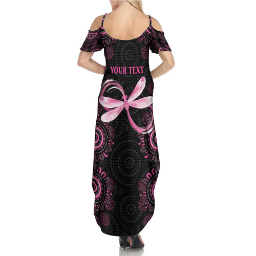 Personalized Pink Dragonfly Aboriginal of Hope Summer Maxi Dress Australia’s Breast Cancer Awareness - Aussie Hoodie