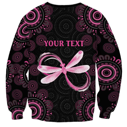 Personalized Pink Dragonfly Aboriginal of Hope Sweatshirt Australia’s Breast Cancer Awareness - Aussie Hoodie