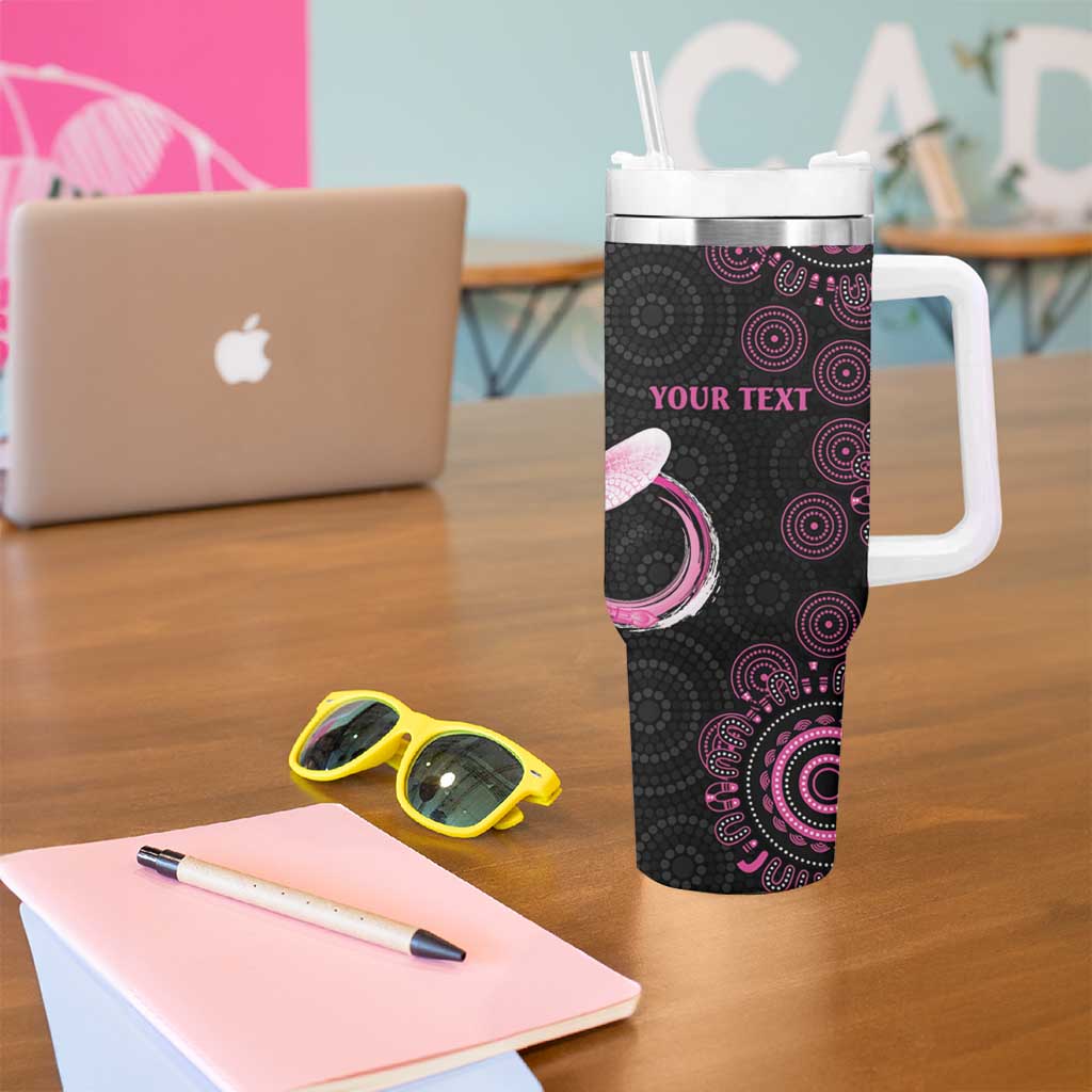Personalized Pink Dragonfly Aboriginal of Hope Tumbler With Handle Australia’s Breast Cancer Awareness - Aussie Hoodie
