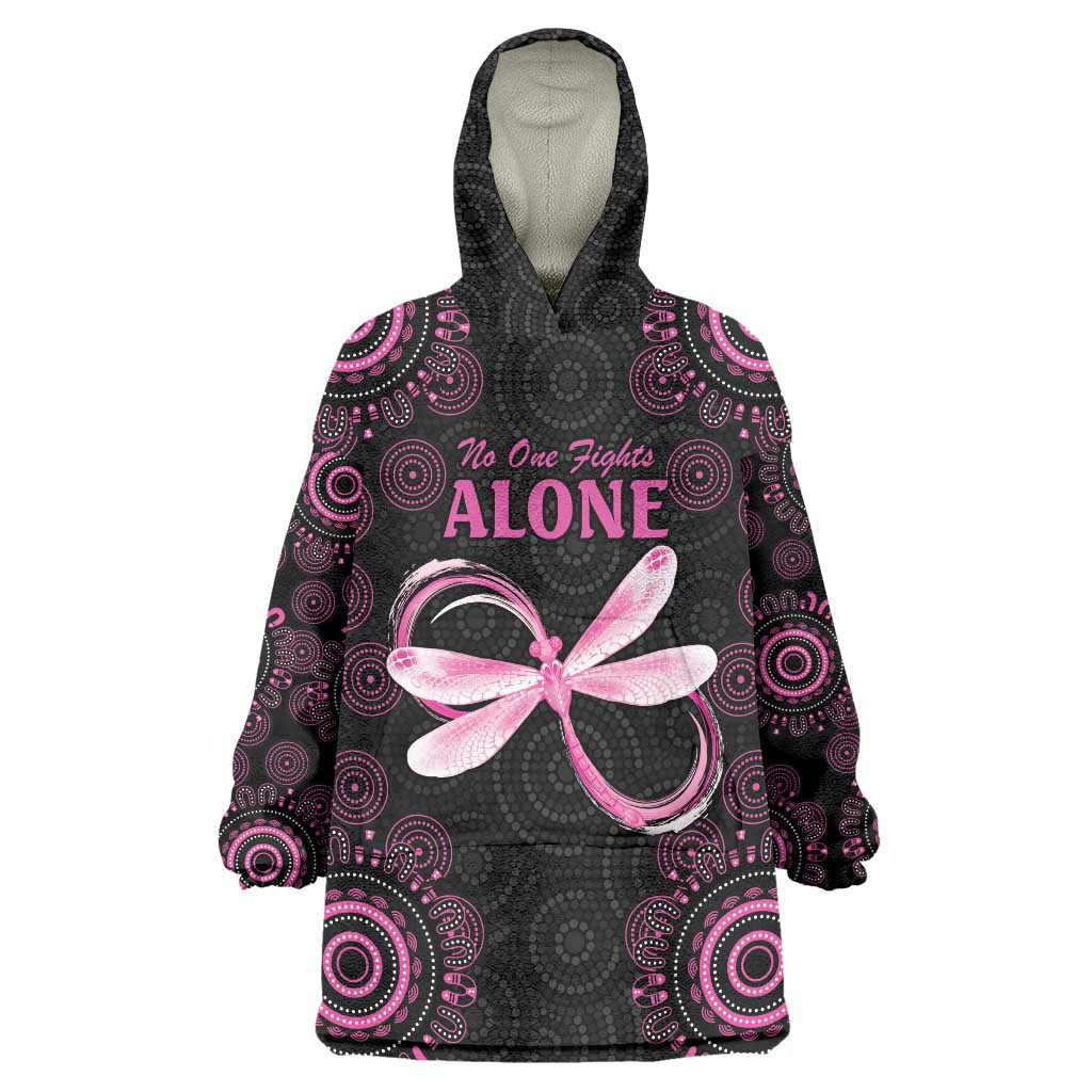 Personalized Pink Dragonfly Aboriginal of Hope Wearable Blanket Hoodie Australia’s Breast Cancer Awareness - Aussie Hoodie
