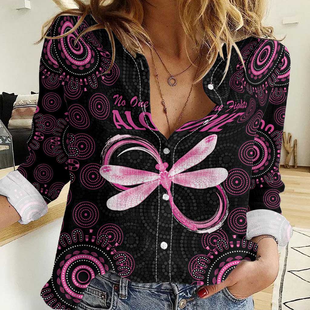 Personalized Pink Dragonfly Aboriginal of Hope Women Casual Shirt Australia’s Breast Cancer Awareness - Aussie Hoodie