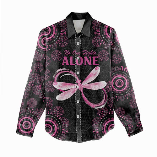 Personalized Pink Dragonfly Aboriginal of Hope Women Casual Shirt Australia’s Breast Cancer Awareness - Aussie Hoodie