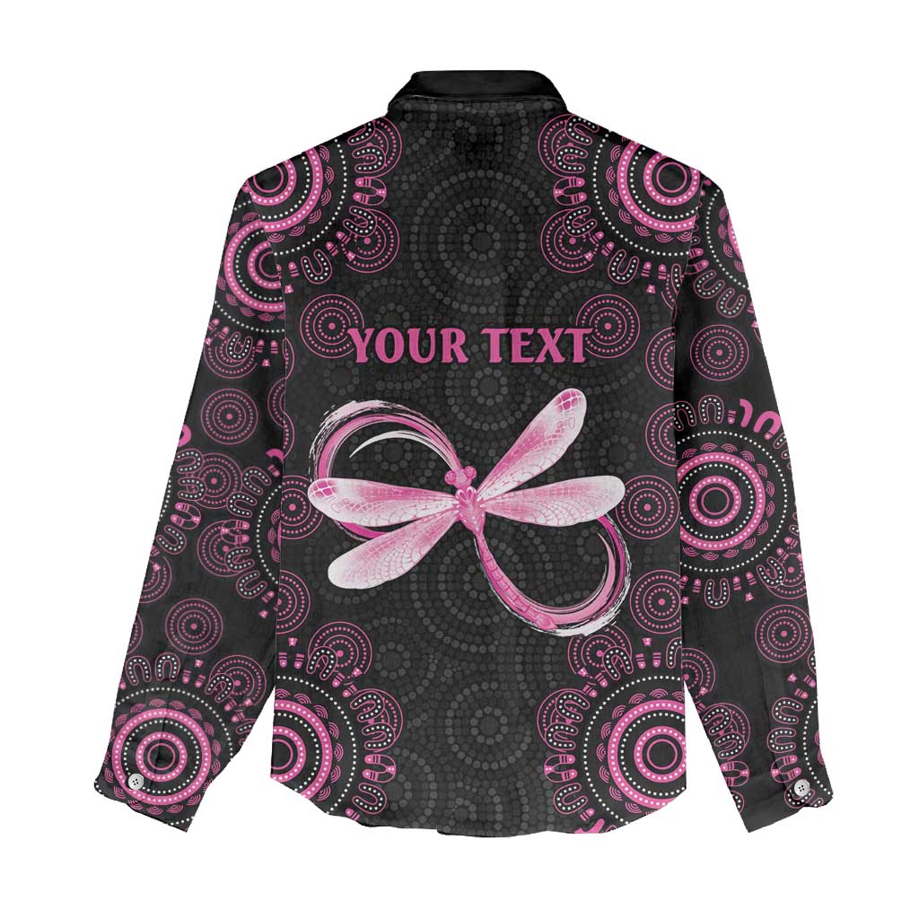 Personalized Pink Dragonfly Aboriginal of Hope Women Casual Shirt Australia’s Breast Cancer Awareness - Aussie Hoodie
