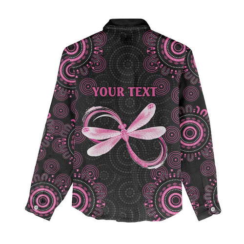 Personalized Pink Dragonfly Aboriginal of Hope Women Casual Shirt Australia’s Breast Cancer Awareness - Aussie Hoodie