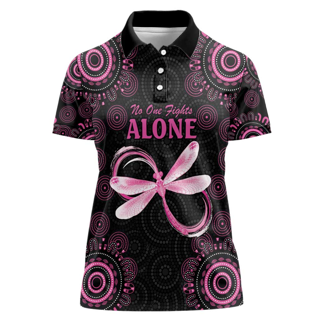 Personalized Pink Dragonfly Aboriginal of Hope Women Polo Shirt Australia’s Breast Cancer Awareness - Aussie Hoodie
