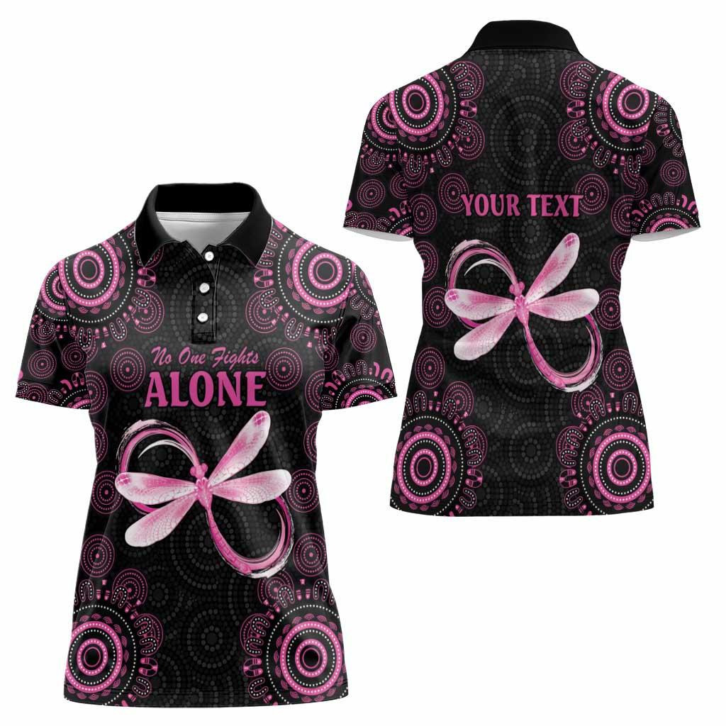 Personalized Pink Dragonfly Aboriginal of Hope Women Polo Shirt Australia’s Breast Cancer Awareness - Aussie Hoodie
