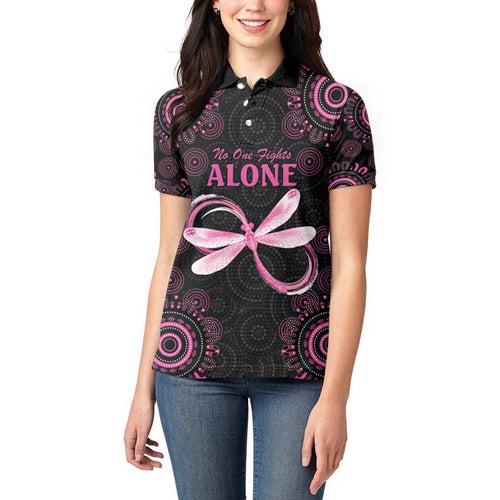 Personalized Pink Dragonfly Aboriginal of Hope Women Polo Shirt Australia’s Breast Cancer Awareness - Aussie Hoodie